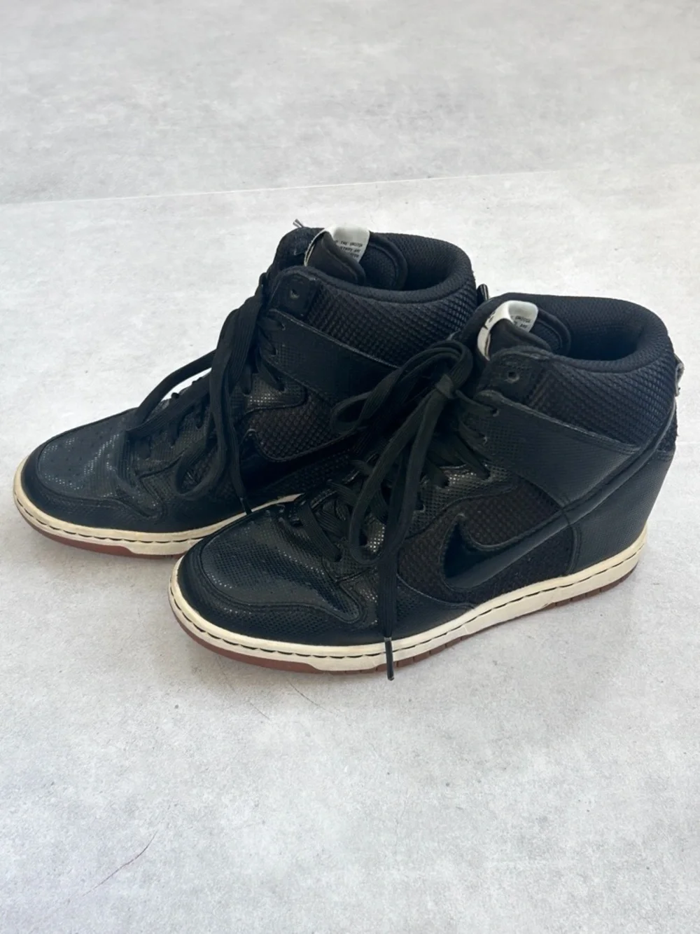 Nike Dunk Sky Hi Essential Wedge Sneakers Black Gum 579763-001 Women’s 6 / EU 36